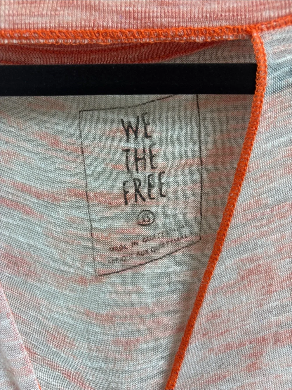 Free People We The Free Oversized Raw Seam Keyhole Top Orange XS